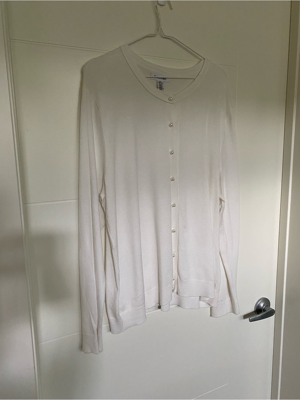 Calvin Klein Cream Button-Down Cardigan